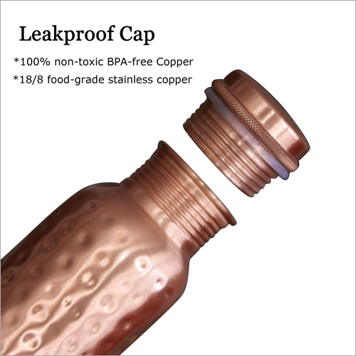 Copper Hammered Water Bottle - 900 Ml | Crafted From Quality Copper Ideal For Residential & Commercial Use