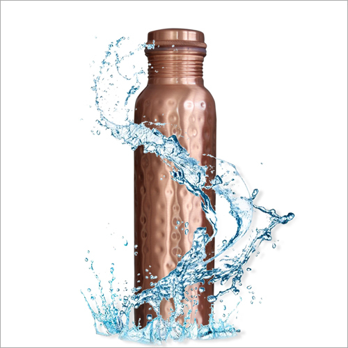 Copper Hammered Water Bottle - 900 Ml | Crafted From Quality Copper Ideal For Residential & Commercial Use