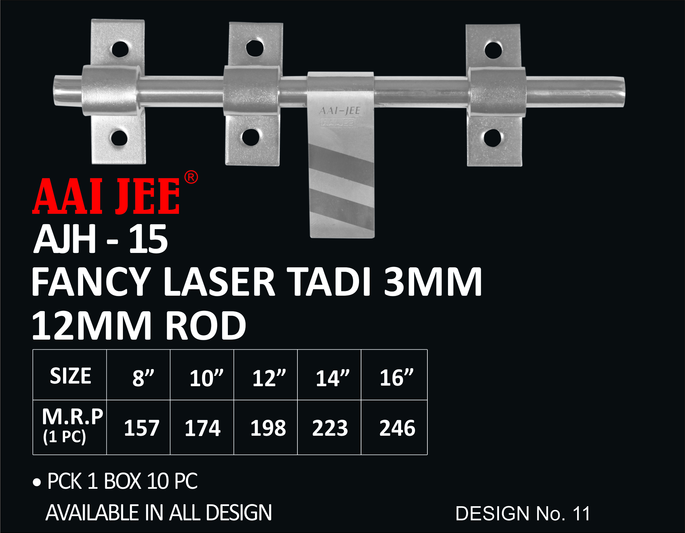 Fancy Tadi - Stainless Steel 3mm, 8 To 16 Inch Size, Glossy & Matte Finish, Premium Quality Door Application