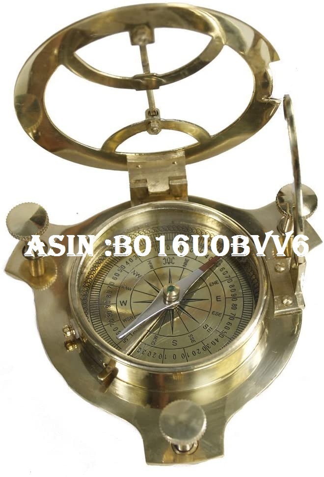 Nautical 4" Sundial Compass - Solid Brass Sun Dial