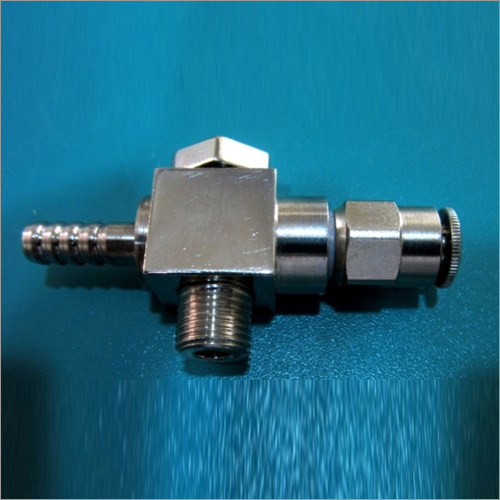 Two way Adapter Screwed to Barbed Nipple and Festo