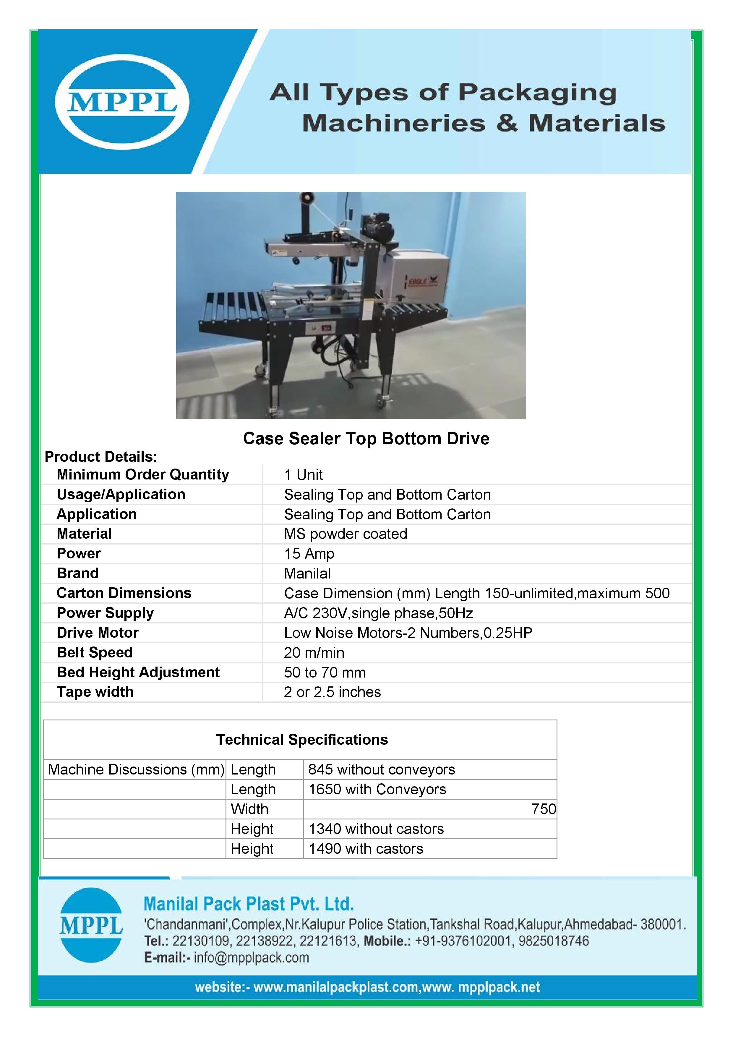 Automatic Case Sealer Top Bottom Drive