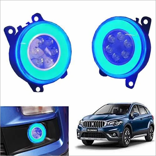 Autofasters DRL Blue Ring with 6 LED Car Fog Light-2Pcs For Brezza, Alto K10, Ritz, Ford Fiesta, Kwid, Maruti Suzuki Wagon R, Tata Nexon, Celerio, Corolla Altis, S-cross, Maruti Suzuki Dzire