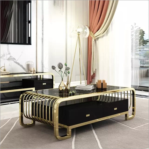 Handicraft Inner Golden Metal Table