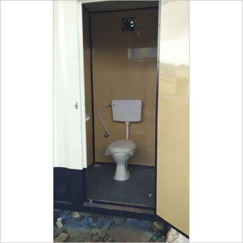 MS Portable Toilet Cabin - Steel Roof, Vertical Open Style, Single-Door Access | Durable and Reliable Mobile Sanitation Solution