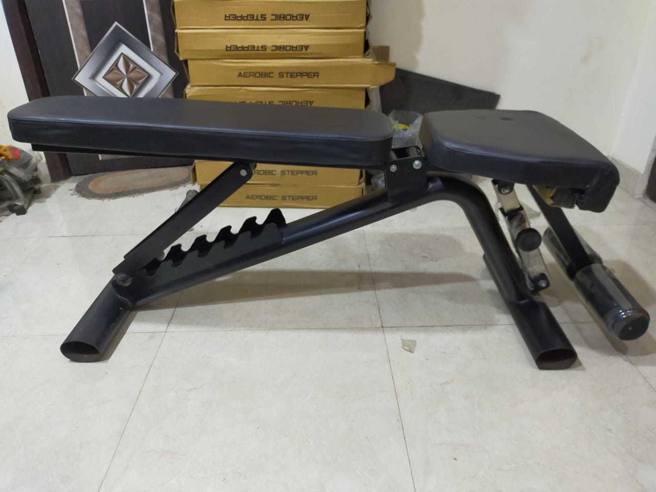 Adjustable Bench - 12 Gauge Rectangular/oval Tube, Generally Black Or Custom Color | Advanced Double Effect Welding, Soft Foam Seat For Comfort, Manual Adjustable For Commercial Abdominal Exercise
