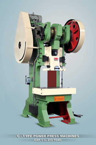 Power Press - 50 Ton C-Frame Mechanical Press | Green MS Sheet Metal, 1 Year Warranty, Auto Mobile Zone Usage, 2550 kg Weight