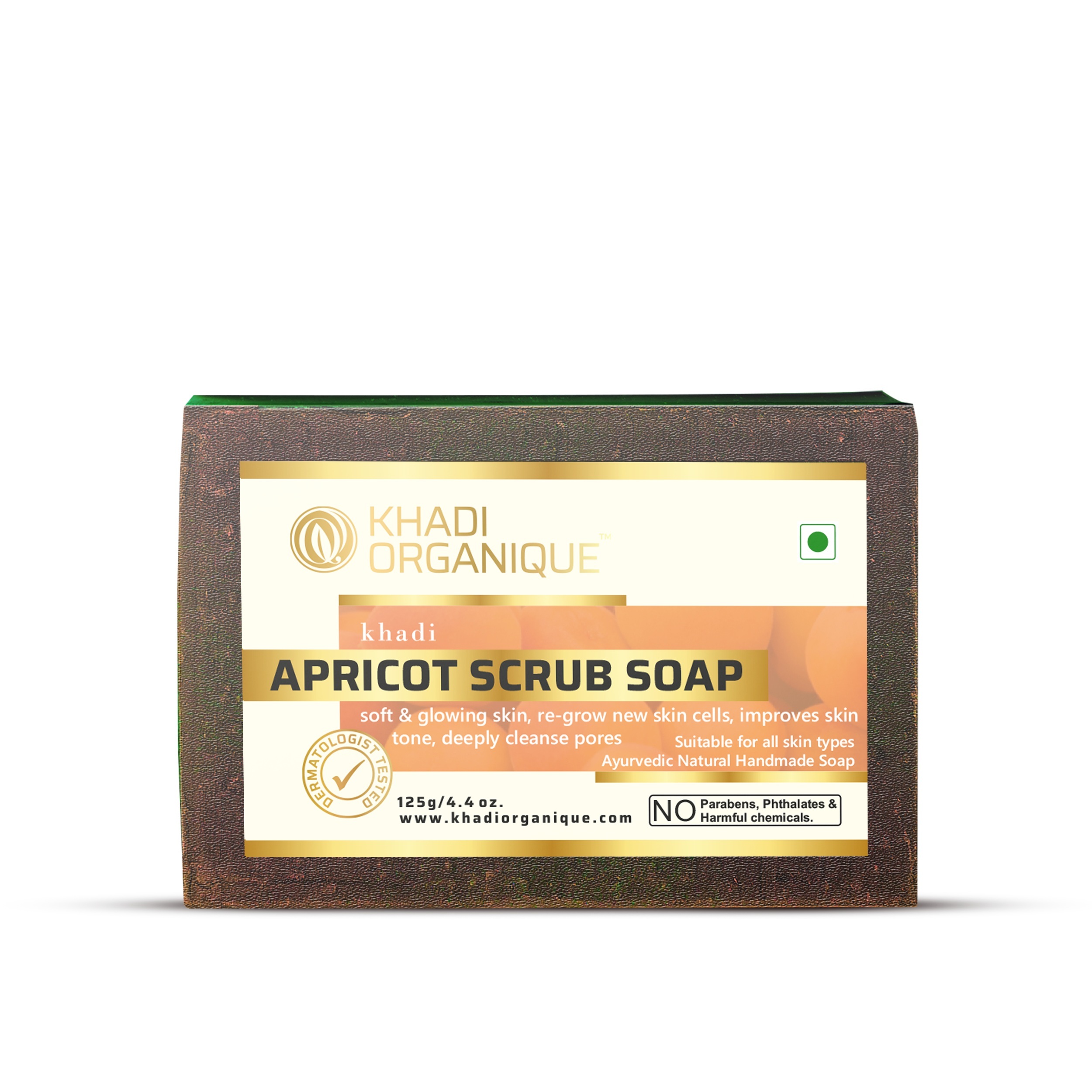 Apricot Scrub Soap - Glycerin-based, 125 Gm | All Skin Types, Herbal Benefits, Lush Fragrance, Exfoliating Properties, Moisturizing Touch