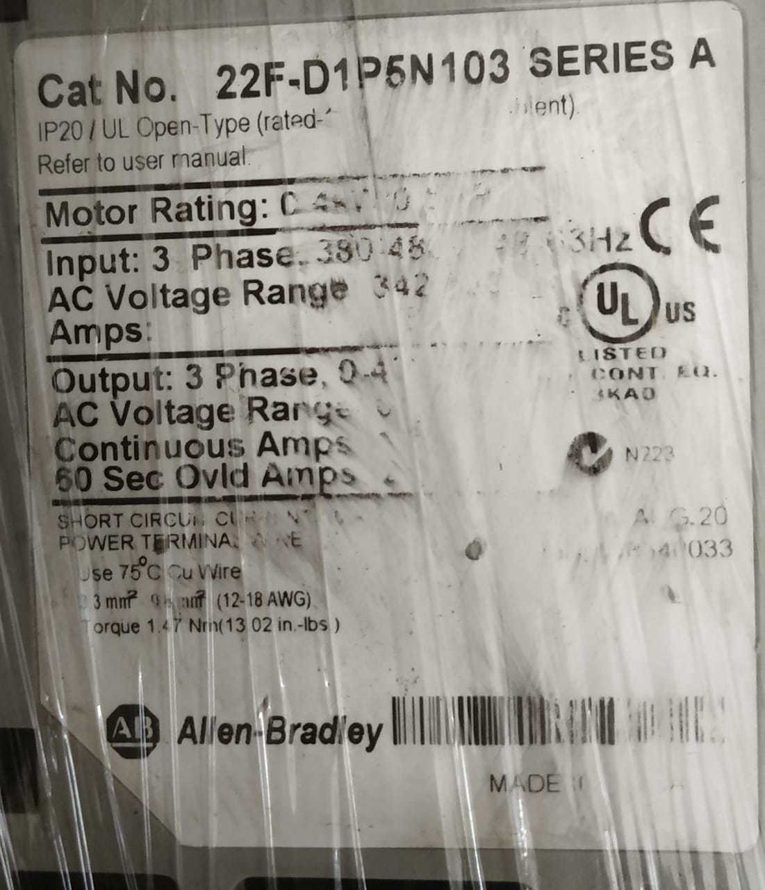 Power Flex Allen-brafley 22f-d1pn 103