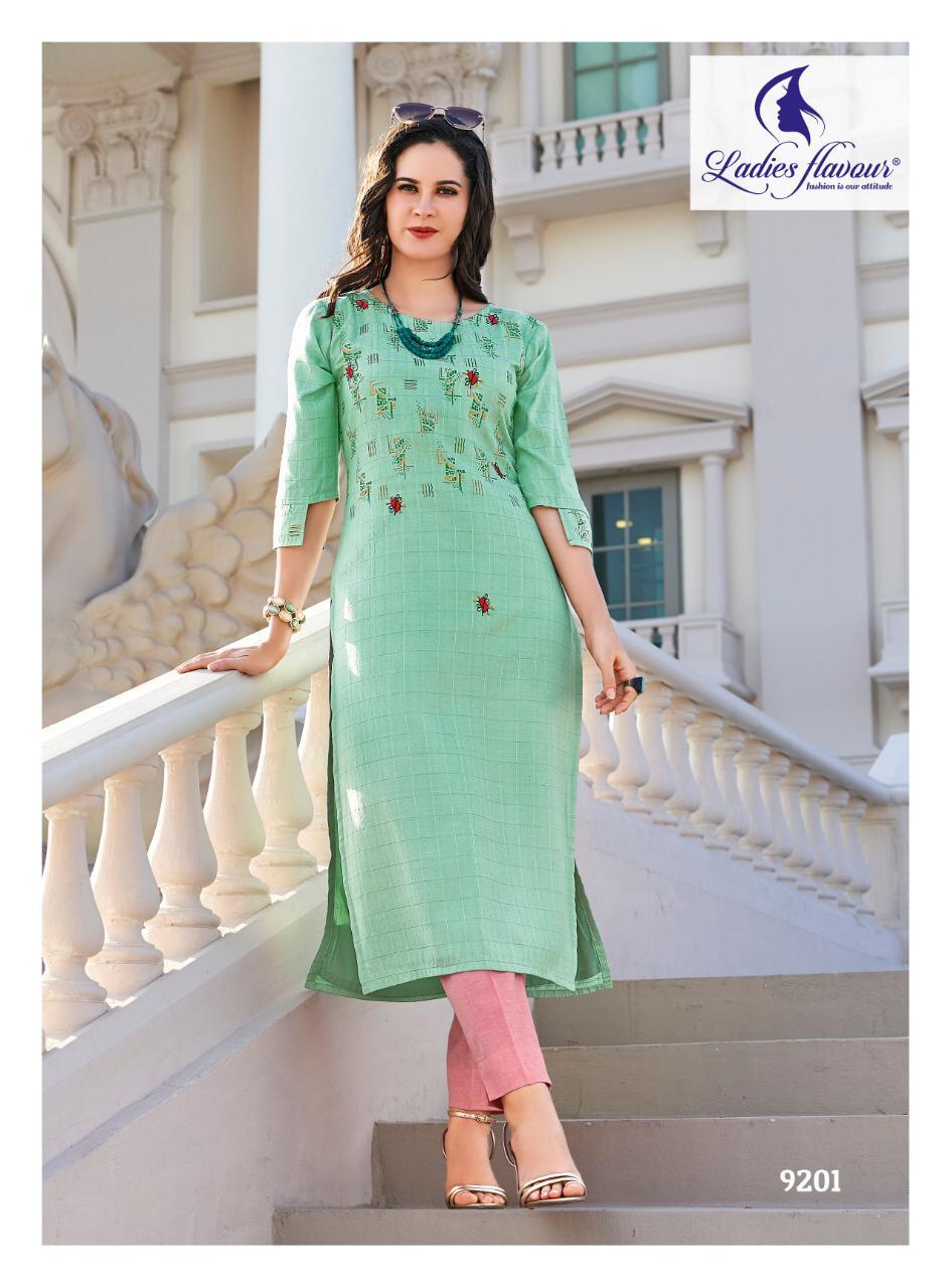 Ladies Flavour Kurti - Rayon Lurex With Foil Print, Handwork & Embroidery | Washable, Sizes L(40) To 3xl(46), Suitable For All Seasons