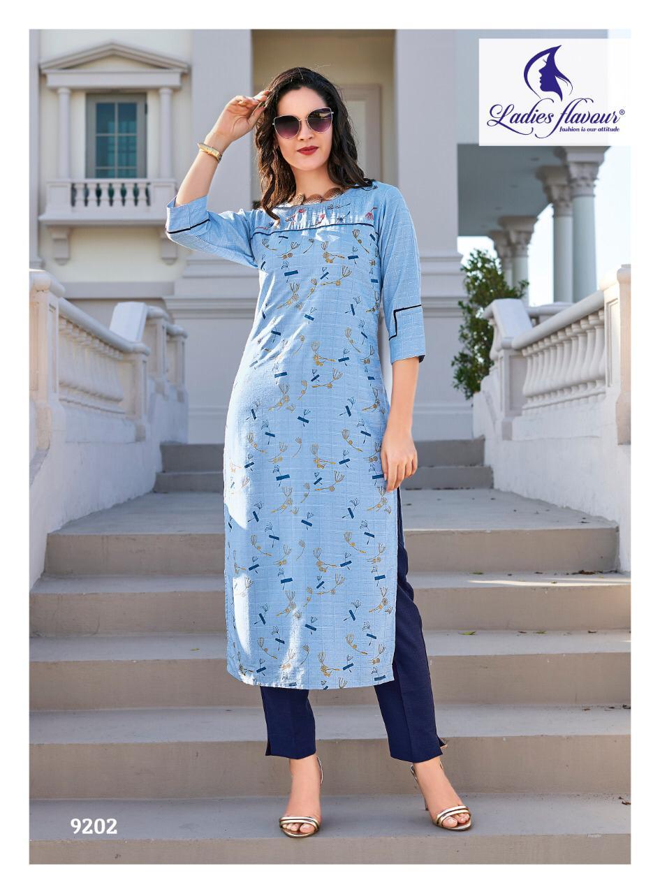 Ladies Flavour Kurti - Rayon Lurex With Foil Print, Handwork & Embroidery | Washable, Sizes L(40) To 3xl(46), Suitable For All Seasons