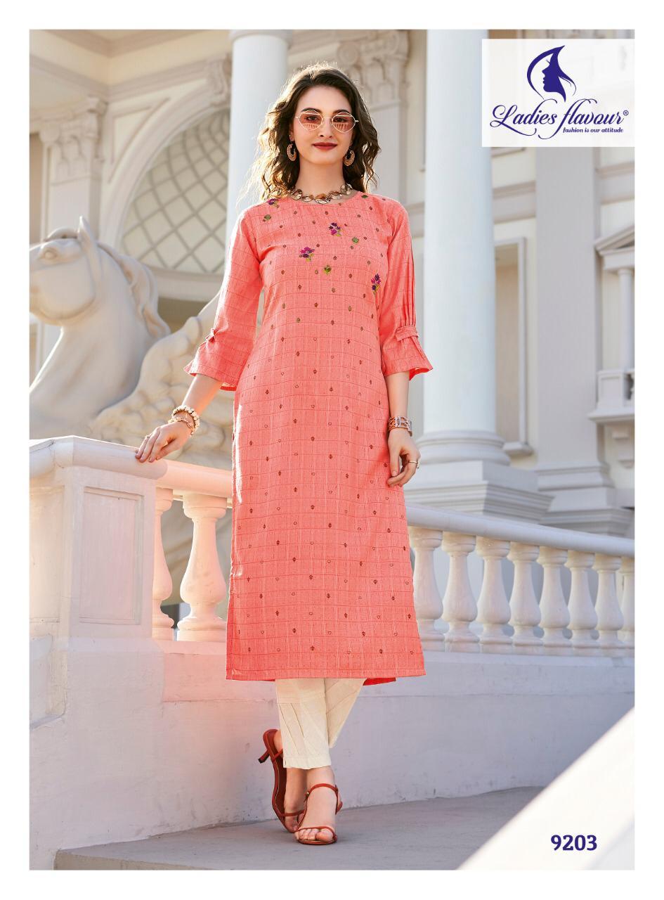 Ladies Flavour Kurti - Rayon Lurex With Foil Print, Handwork & Embroidery | Washable, Sizes L(40) To 3xl(46), Suitable For All Seasons