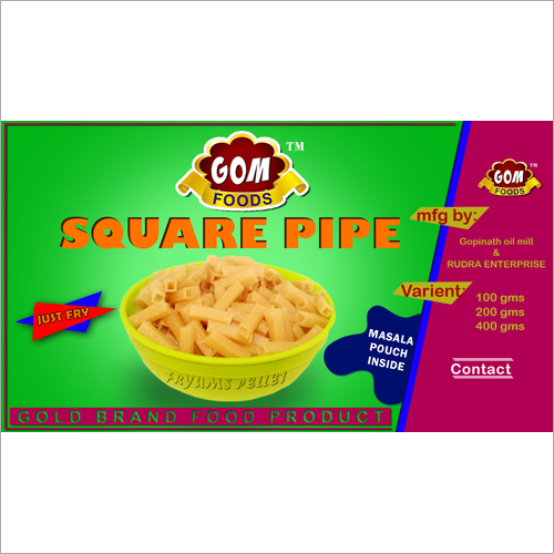 Square Pipe Fryums - Soft Maida Base, 100% Digestible With Salty Flavor | Made With Mida, Cornstarch Powder, And Salt
