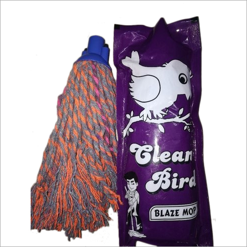 Blaze Cotton Mop - Cotton Blend, Ideal For Household And Office Use | Effective Floor Cleaning Tool With Durable Plastic Components