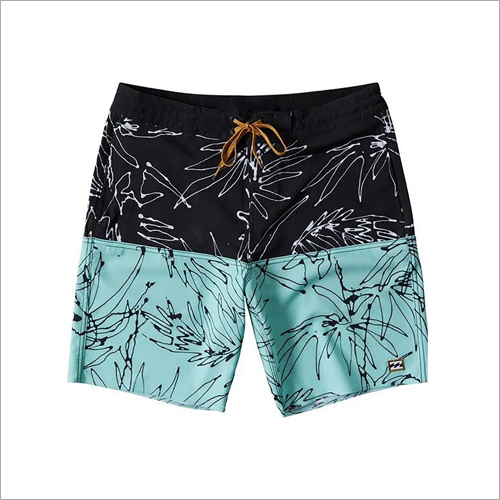 Mens Printed Shorts - Cotton Blend, Blue-Black | Sweat Absorbent, Tear Resistant, Air Ventilated, Allergy-Free Comfort for Travel & Leisure