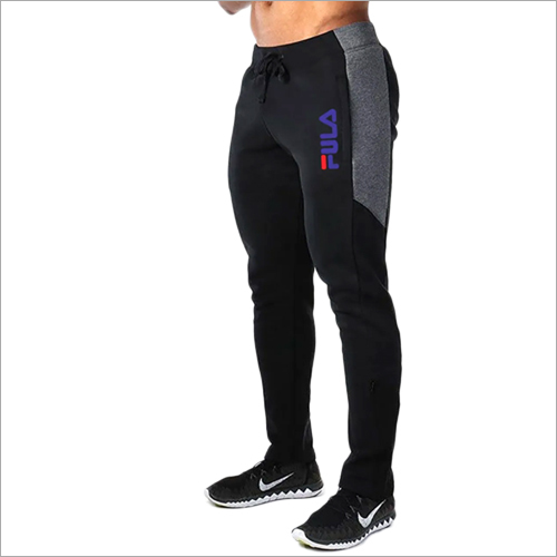 Mens Slim Fit Cotton Track Pants - Premium Cotton Blend, Stretchable Black Fabric, Lightweight Design for Intense Workouts