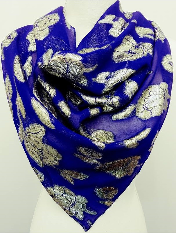 All Shiny Square Lurex Chiffon Silk Scarves