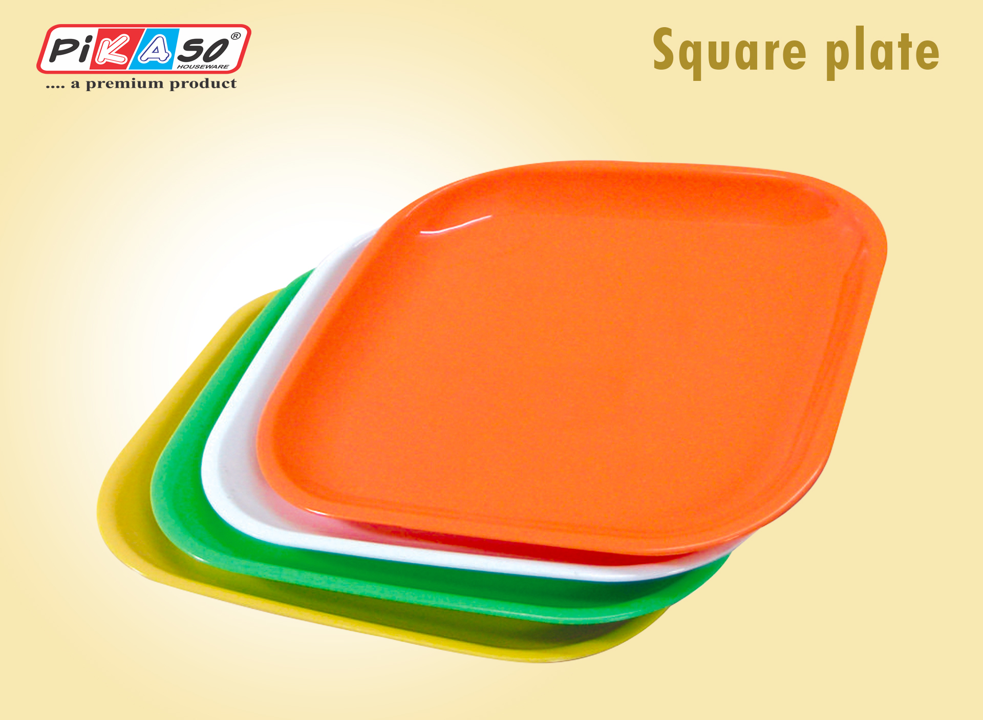 Round Full Plate 11 Inch (6 Pc Set) - Polypropylene 11 Inch Diameter White-orange-yellow-green Microwave Safe Lightweight At 152 Grams