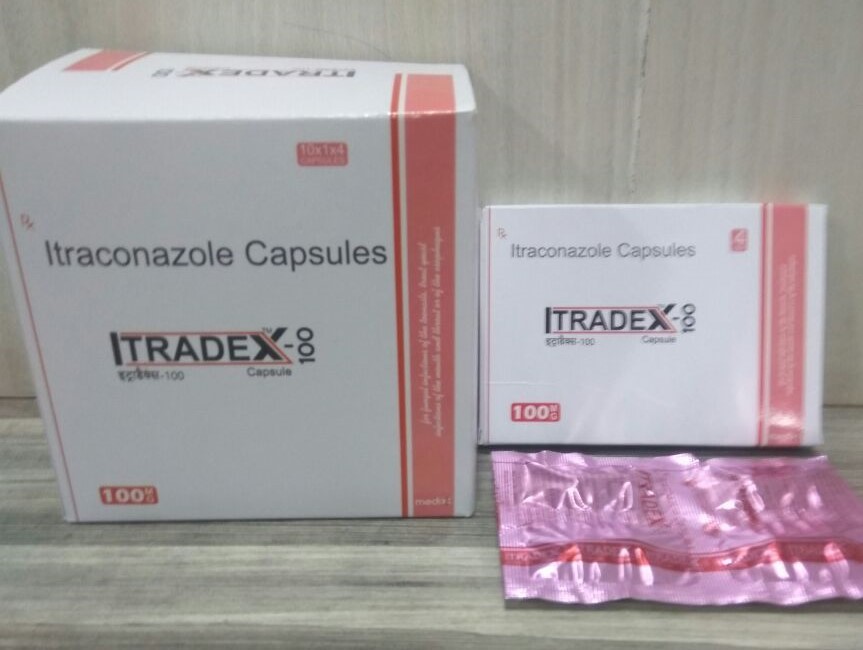 Itraconazole Capsule - Itraconazole 100 Mg, 30 Pieces | Iso-gmp Certified, Suitable For Adults, Treats Fungal Infections Of Nails And Lungs