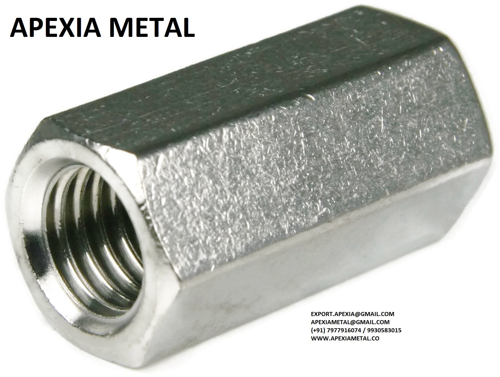 Inox 310 Hex Coupling - Ss304/ss316, Size 1/4 To 3 Inch, Silver Color, Female Npt/bsp Thread, Standard Short Length, Reducing Coupling Available