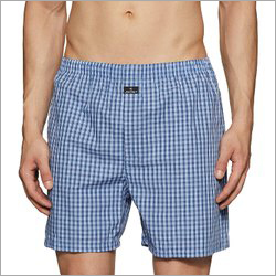 Blue Check Cotton Boxer Short