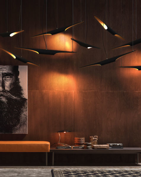 Suzuka Lighting Set - Glass And Brass, 3.2" Tube Diameter | Matte Black Finish, 39.4" Width, Led G9 Bulbs