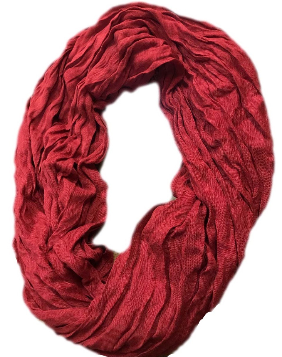 Any Color Viscose Solid Crinkle Snood Infinity Scarf