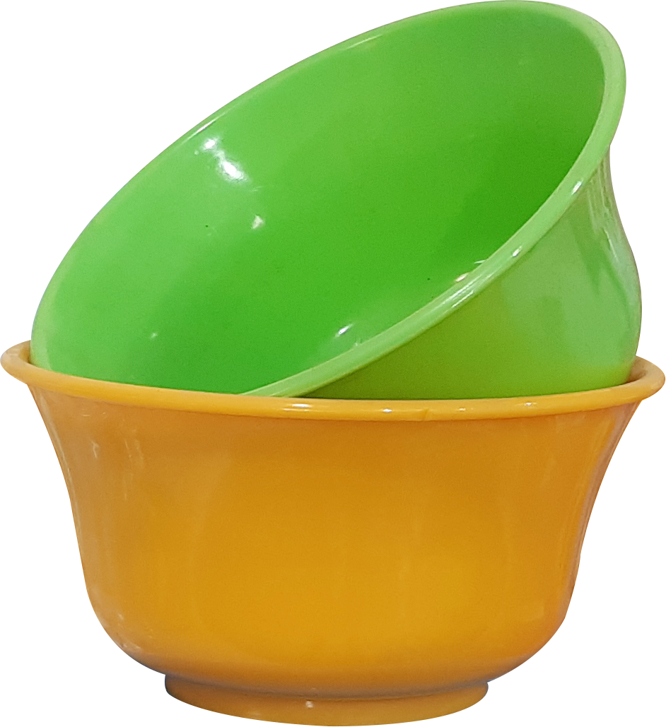 Bowl 350 (6 Pc Set) Shrink - Polypropylene, 114.3 X 55.88 X 63.5 Mm, White-orange-yellow-green | Round, Microwave Safe, Soft, 350 Ml Capacity