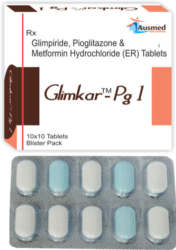 Glimepiride Ip 1mg. + Pioglitazone Hydrochloride Ip 15mg. + Metformin Hydrochloride Ip 500mg General Medicines