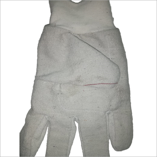 ऑफ व्हाइट फुल फिंगर्ड कॉटन ग्लव्स