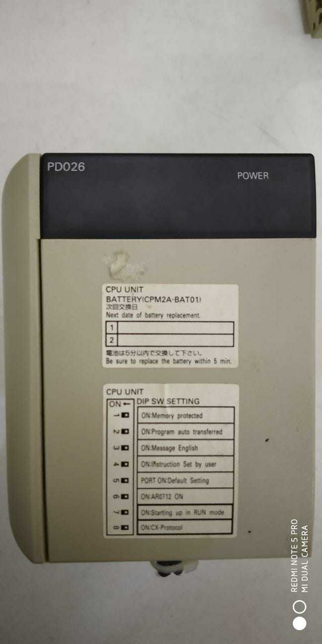 Omron Power Supply Unit Cqm1-pd026 - 110/240vac Input, 24vdc Output | Clip-on Mounting, Led Status Indicator, Dimensions: Variable