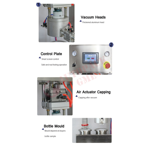 Semi-automatic Glass Bottle Vacuum Capping Machine / Lug Capping Vacuum Type