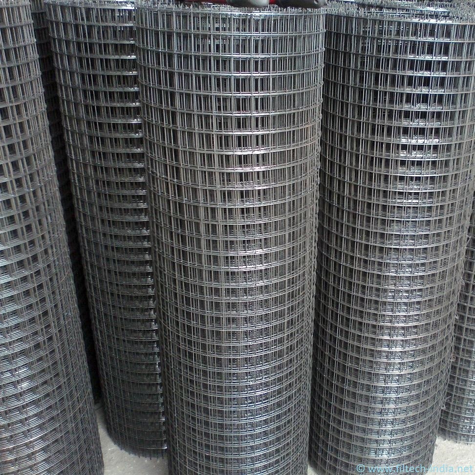 Welded Wire Mesh - Galvanized Steel | Silver Color, 20g-14g Wire Gauge, Standard Is 4948:2002