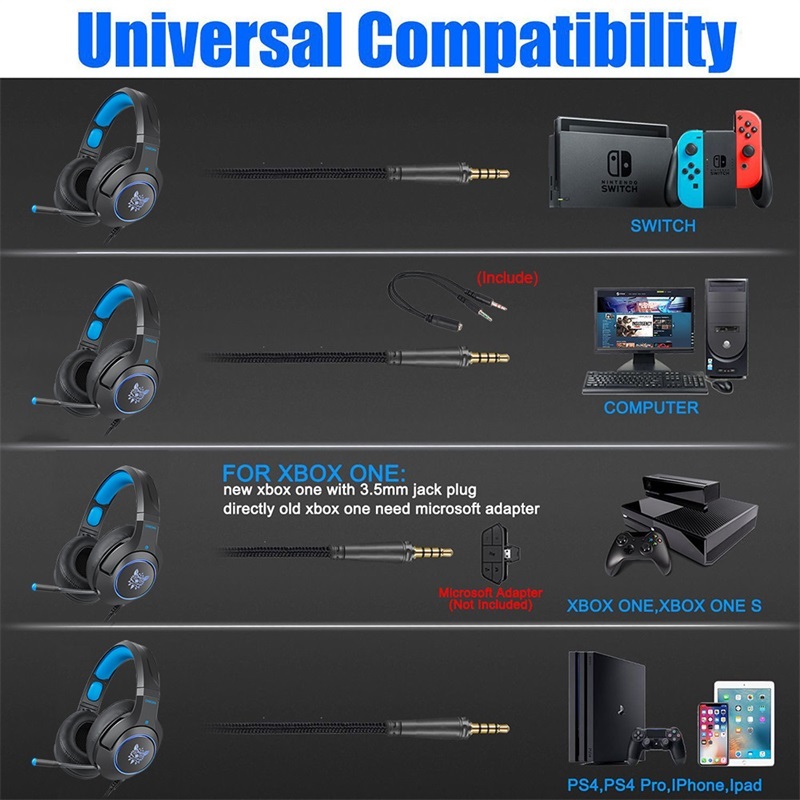 K9 Gaming Headset For Laptop/ Ps4/xbox One Controller Casque Pc 2 Audio Jacks