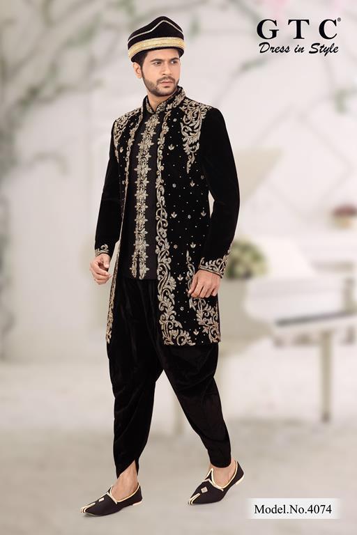 4074 Exclusive Wedding Sherwani Age Group: 16-50