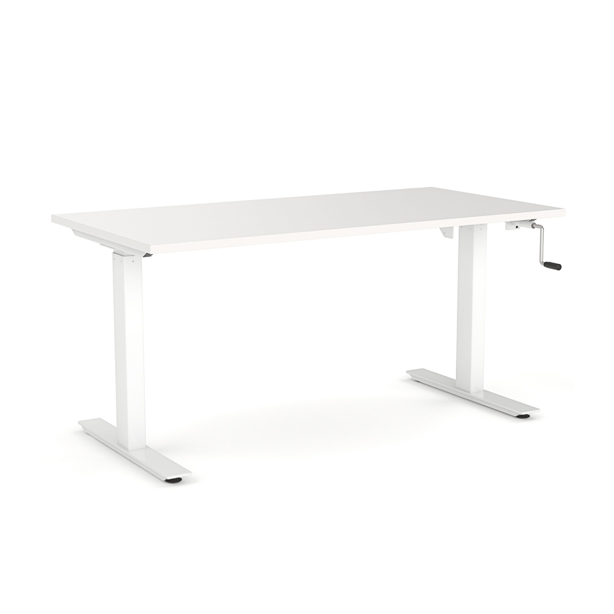 White Height Adjustable Table, Manual (Rook M15)