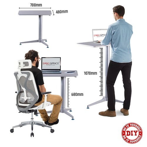 Maple Height Adjustable Desk, Pneumatic (Pawn)