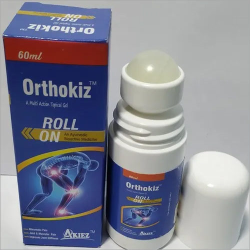 Orthokiz Pain Relief Oil - 60ml Roll-on | Ayurvedic Blend of 8 Medicinal Plants for Muscle and Joint Comfort