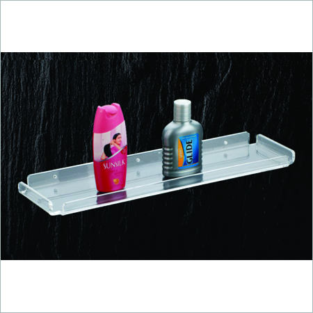 Acrylic Shelf - 18 Inches Length, Clear Acrylic Plastic, Wall-Mounted with Glossy Finish | Durable, Smooth Surface for Bathroom Organization
