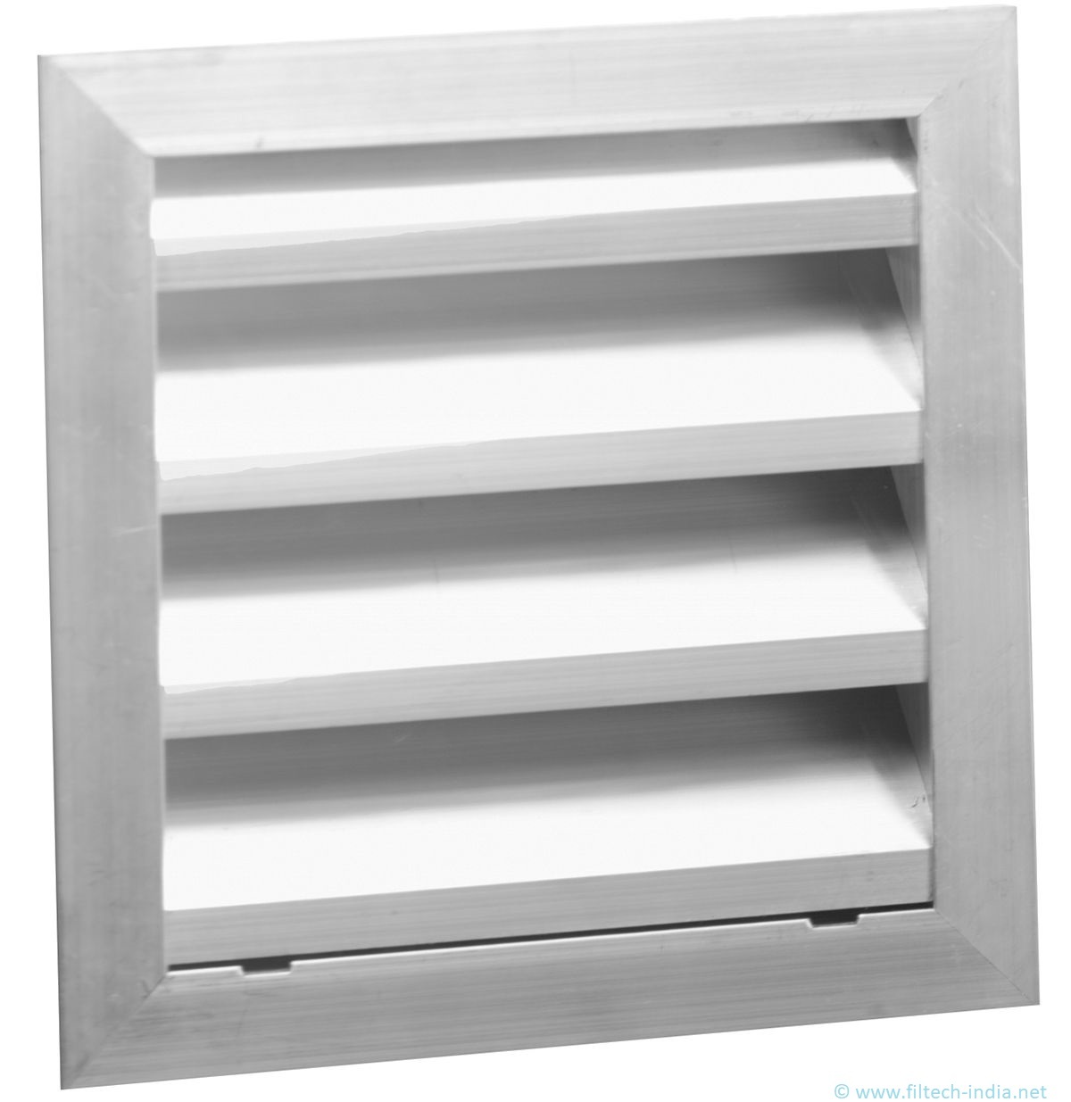 Fixed Louvers - Aluminum, 12" X 12", Powder Coated Finish , Adjustable Blade Angle For Optimal Light And Air Control