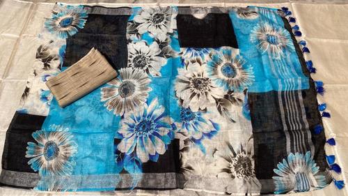 प्लेन प्योर कॉटन इक्कट टॉप 2.5 मीटर, लिनन डिजिटल प्रिंटेड लंबे 2.5 मीटर दुपट्टे के साथ.