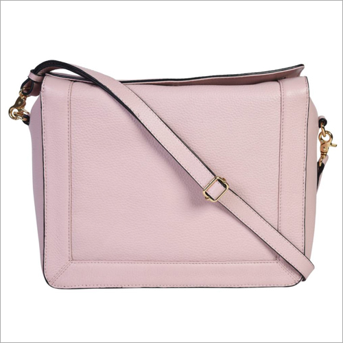 Ladies Light Pink Leather Handbags - 25 x 31 x 12 cm | Genuine Cow NDM Leather, Adjustable Handles, Multiple Compartments