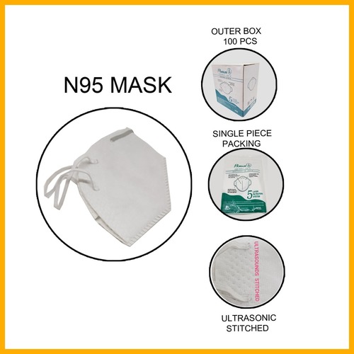 Dentmark N95 Mask Without Respirator - 5 Layer Ultrasonic Stitched, Nose Pin Design | Non-Disposable, Portable, Dental Protective Product
