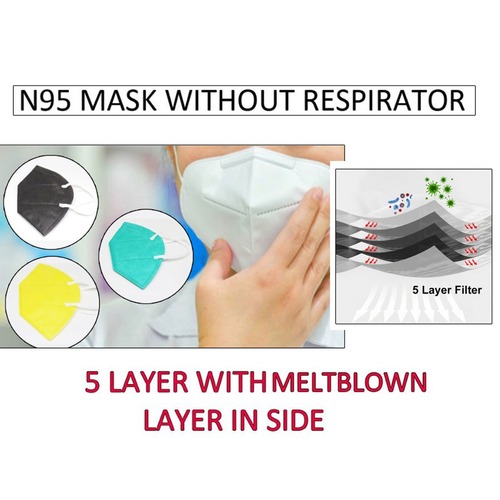 N95 Mask Without Respirator - 5 Layers, Ultrastitched Meltblown Material | 99.5% Wires Protection, Portable Dental Protective Product