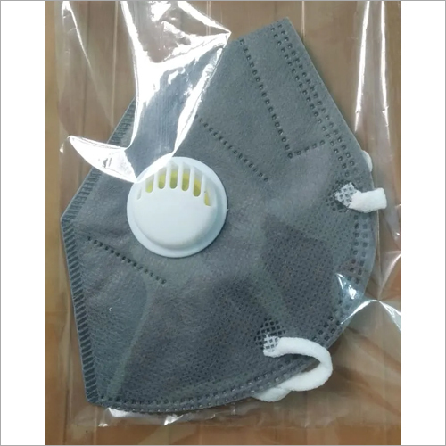 N95 Face Mask With Filter - Non-Woven Polypropylene Fabric, 5 Layers, Grey | Elastic Securing Loops, Disposable, Medical & Industrial Use
