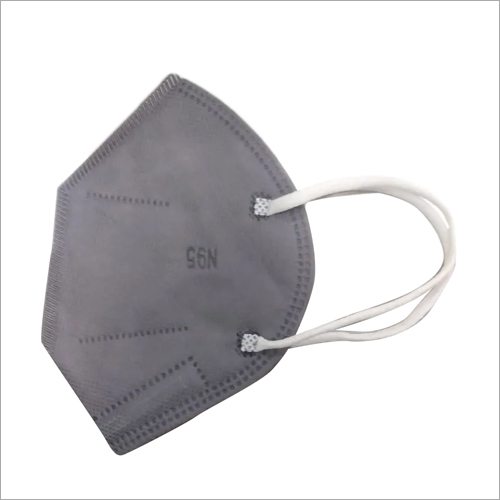 Covid N95 Face Mask - Non-woven + Meltblown Fabric, 95x120 Mm, White & Grey | 5 Layers, Bacterial Filtration Efficiency >95%, Elastic Sealing, Disposable
