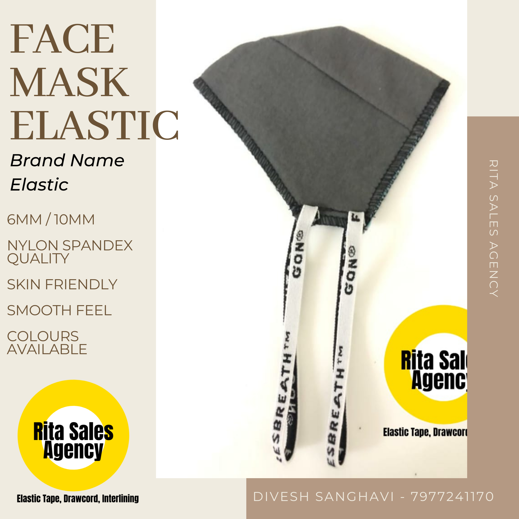 Covid 19 Face Mask Elastic Tape