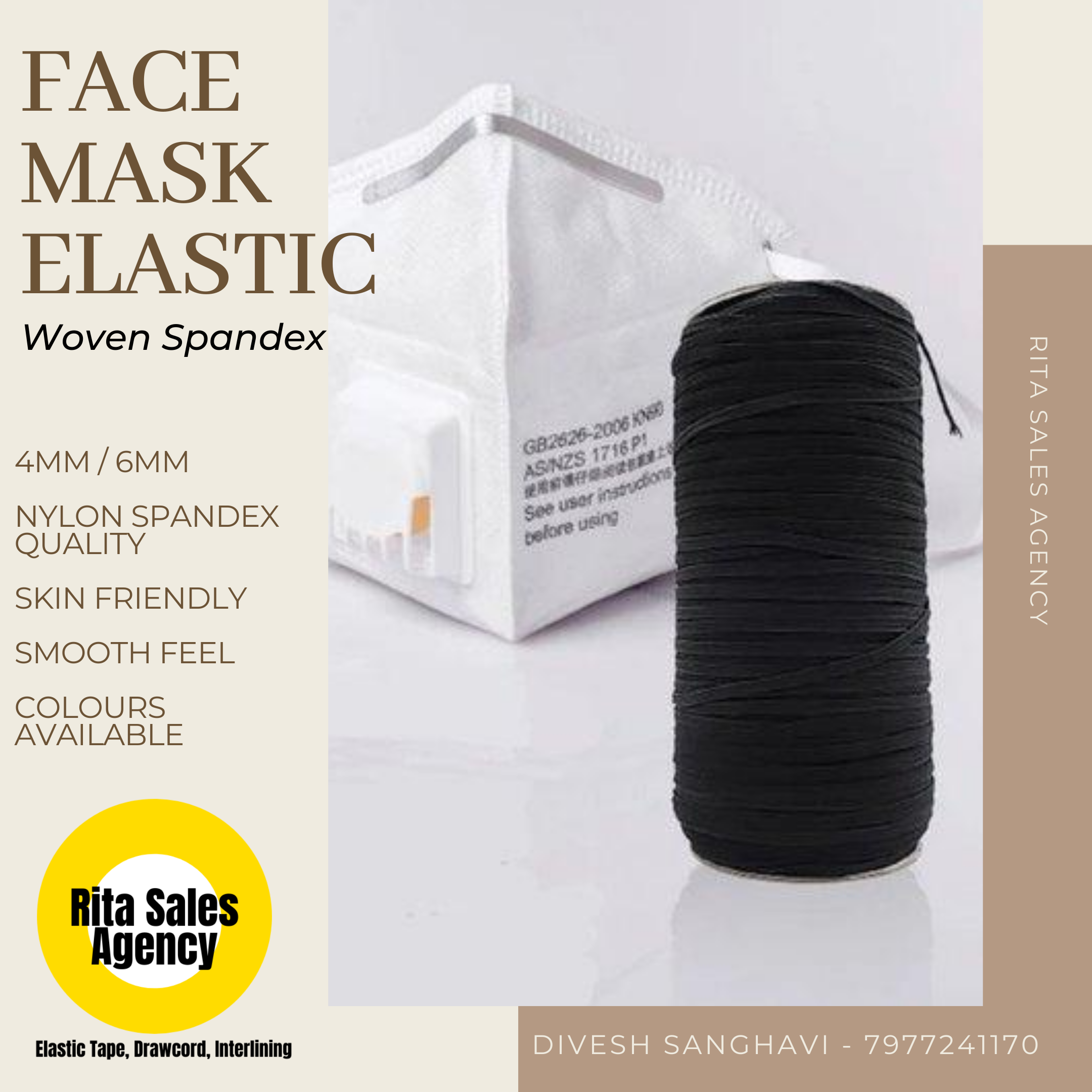Covid 19 Face Mask Elastic Tape