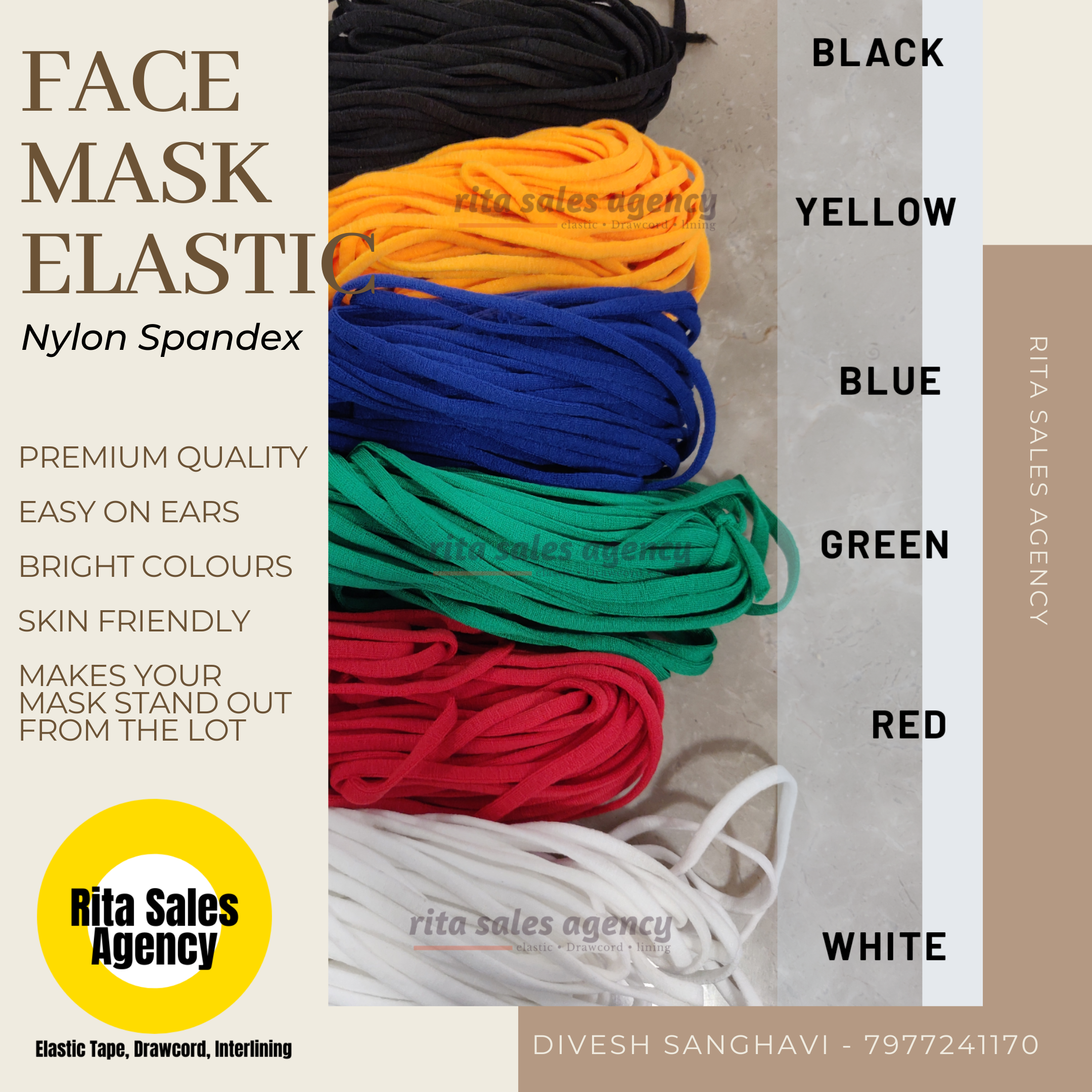 Covid 19 Face Mask Elastic Tape