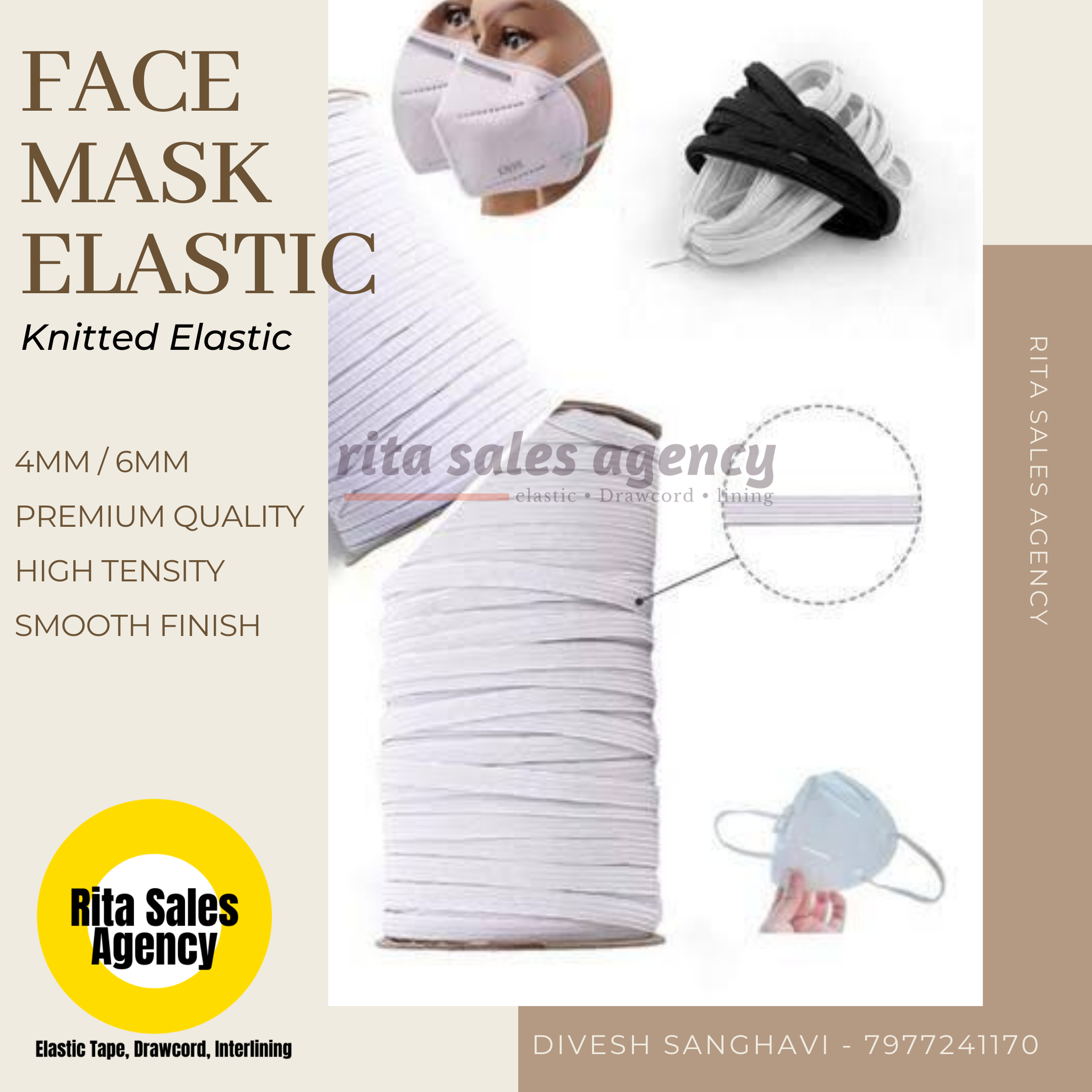 Covid 19 Face Mask Elastic Tape